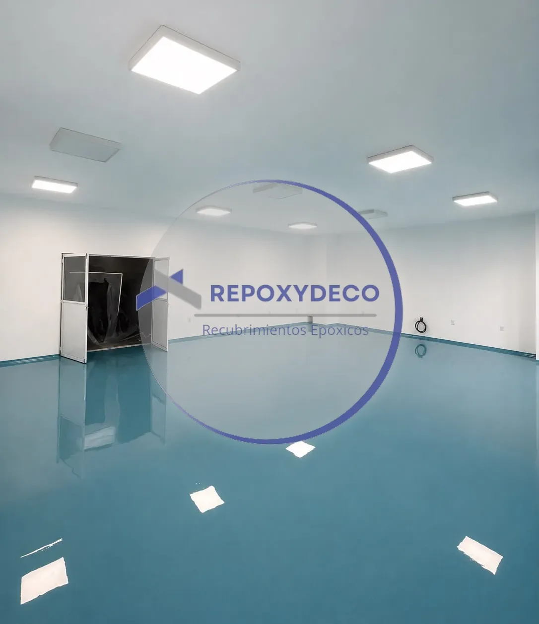 Piso azul sanitario